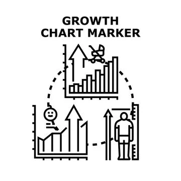 Human growth tracking and development progress concept Stock Illustration