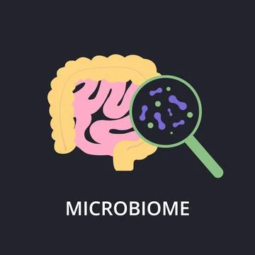 Human gut and microbiome Stock Illustration