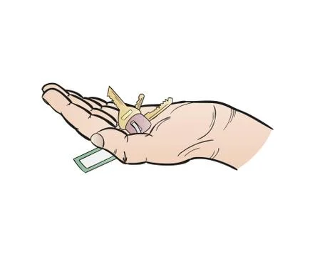 Human hand and keys Stock Illustration