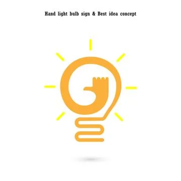 Human hand and light bulb icon vector design.The best idea concept.Good idea Stock Illustration