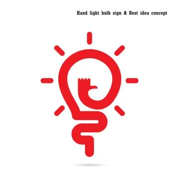 Human hand and light bulb icon vector design.The best idea concept.Good idea Stock Illustration