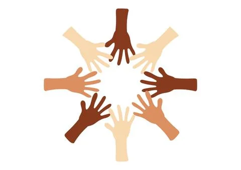 Human hand background with different skin color Stock Illustration