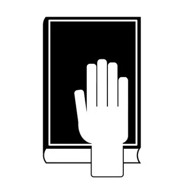 Human hand on the Bible Stock Illustration