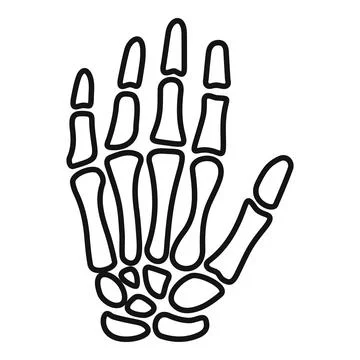 Human hand bone skeleton anatomy line art icon Stock Illustration