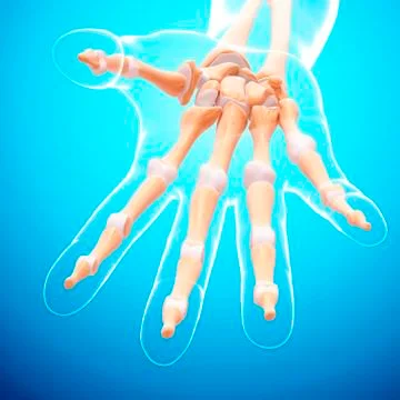 Human hand bones, artwork Stock Illustration