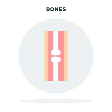 Human hand bones in a gray circle vector flat isolated Stock Illustration