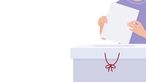 Human Hand Casting A Ballot Into A Ballot Box. Politics Election Concept. Stock Footage 182036623
