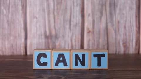 Human hand change word can't to can. Stock Footage 263261863