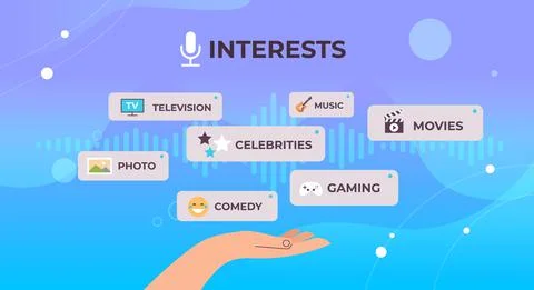 Human hand choosing apps voice conversation audio social network communication Stock Illustration