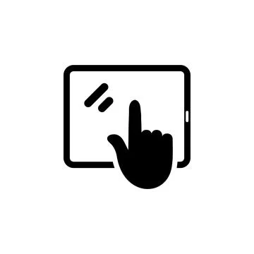 Human Hand Click on Touch Screen Tablet Solid Flat Vector Icon Isolated on .. 스톡 일러스트