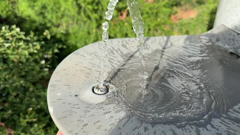 Human hand close-up opening water fountain Stock Footage 308018031