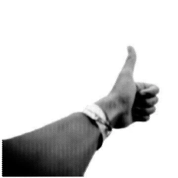 Human hand collage. Design element in trendy dotted pop art style. Retro ha.. Illustrazione stock