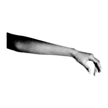 Human hand collage. Design element in trendy dotted pop art style. Retro ha.. 스톡 일러스트