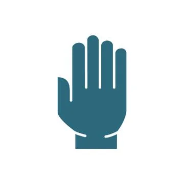 Human hand colored icon. Hygiene, human protection symbol Stock Illustration