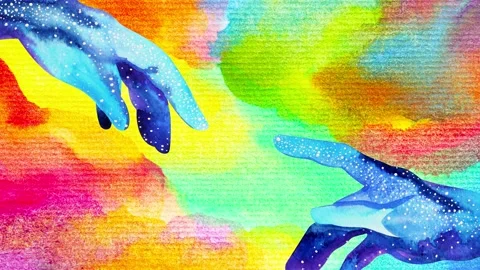 Human hand connection mind mental health spiritual healing abstract energy Видео 142854196