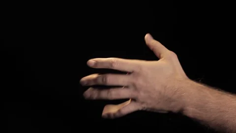 Human hand counts numbers. Black background Stock Footage 119809435