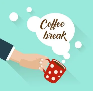 Human hand with a cup of coffee Illustrazione stock