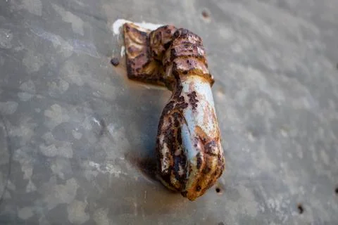 Human hand door knocker Foto stock