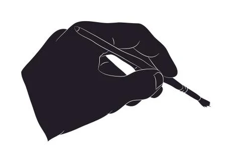 Human hand drawing silhouette, vector Illustrazione stock