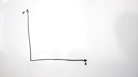 The human hand draws a growth chart Stockbeeldmateriaal 126321794