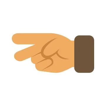 Human hand emoji pointing right gesture symbol Stock Illustration