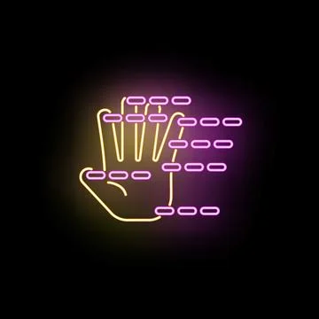 Human hand engaging with futuristic digital interface data Stock Illustration