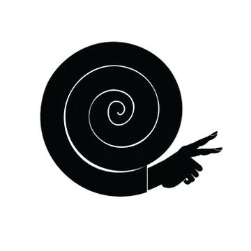 The human hand in the form of a snail. Illustrazione stock