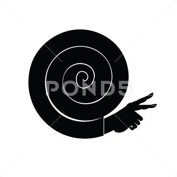 Human hand in the form of a snail. Stock Illustration