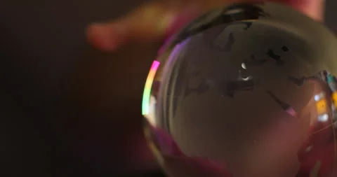 Human hand gently holding glowing transparent world globe future Vídeos de archivo 347301970