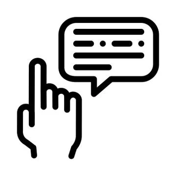 Human Hand Gesture Pointing Icon Thin Line Vector Illustrazione stock