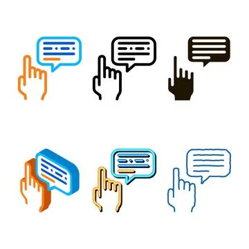 Human hand gesture pointing icon set thin line vector Stock Illustration