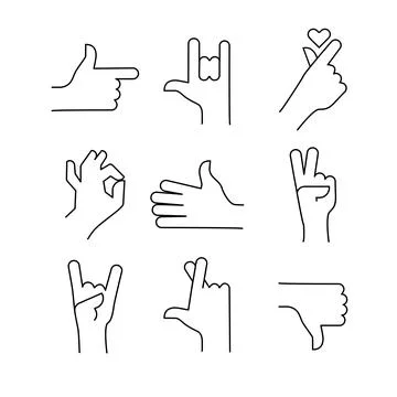 Human hand gestures Stock Illustration