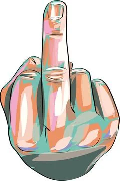 Human Hand Gesturing With Middle Finger, Sketch of Hand show fuck off with .. Stock Illustration