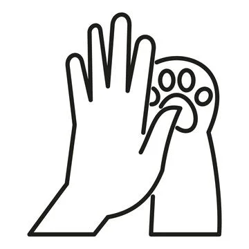 Human hand giving high five with dog paw Stock Illustration