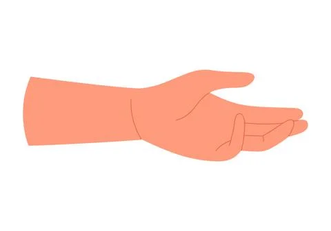 Human hand in giving or taking gesture, support and help emblem Illustrazione stock