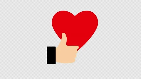 Human Hand Giving Thumbs Up with Heart Symbol for Approval and Support Animation Видео 339769863