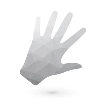 Human hand gray triangle Stock Illustration