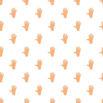 Human hand hello gesture seamless pattern background Illustrazione stock