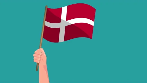 Human Hand Holding Denmark flag animation. Video stock 167940056