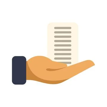 Human hand holding detailed document or receipt illustration Stockillustratie