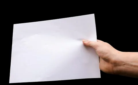 Human hand holding empty sheet Stock Photos