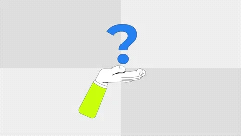Human hand holding floating question mark 2D animation Stock Footage 321753752