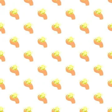 Human hand holding magic orb repeating pattern Stock Illustration