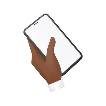 Human hand holding mobile phone to swipe and read news, messages Stock Illustration