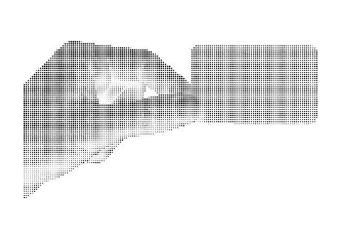 Human hand holding rectangular card halftone silhouette design element for .. Stock Illustration
