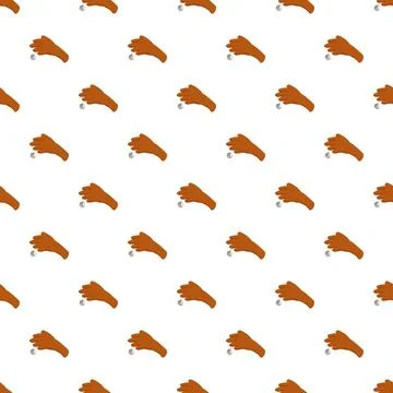 Human hand holding small ball seamless pattern イラスト素材
