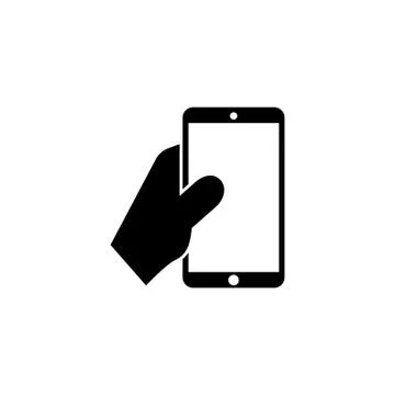 Human Hand Holding Smartphone Vector Icon Stock Illustration
