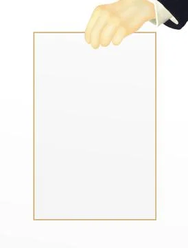 Human Hand Holding on The Top Side of Blank Paper, in Business Project Stock Illustration