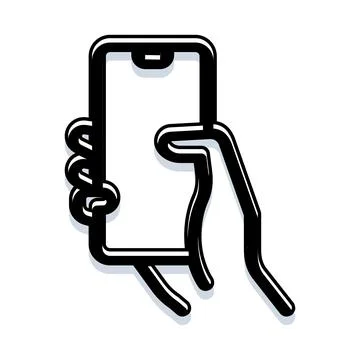 Human hand holding using a mobile device Stock Illustration