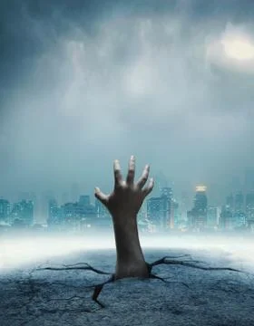 Human hand from the hole Stock Photos